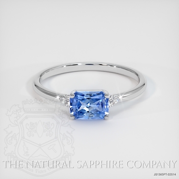 Image of Blue Sapphire Ring - Radiant 1.45 Ct. - Platinum 950 - #JS1365PT,S3514