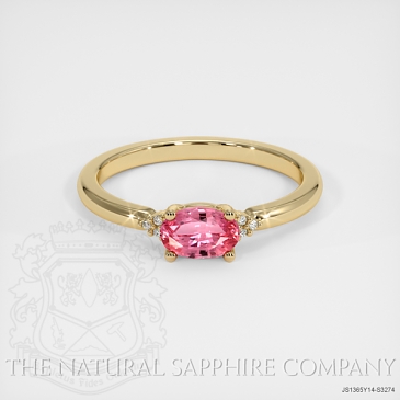 Image of Reddish Pink Sapphire Ring - Oval 0.49 Ct. - 14K Yellow Gold - #JS1365Y14,S3274