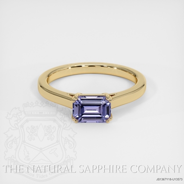 Image of Bluish Purple Sapphire Ring - Emerald Cut 1.22 Ct. - 18K Yellow Gold - #JS1367Y18,U13573