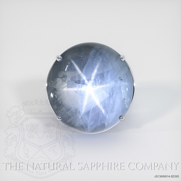 Image of Grayish Blue Sapphire Ring - Oval 51.54 Ct. - 14K White Gold - #JS1368W14,S5395