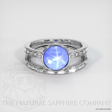 Image of Blue Sapphire Ring - Oval 2.70 Ct. - 18K White Gold - #JS1376W18,S3090