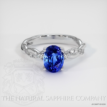 Image of Blue Sapphire Ring - Oval 1.84 Ct. - Platinum 950 - #JS1386PT,B16280