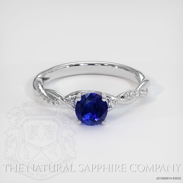 Image of Blue Sapphire Ring - Round 0.80 Ct. - 14K White Gold - #JS1386W14,S3820