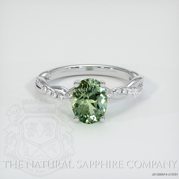 Image of Green Sapphire Ring - Oval 1.94 Ct. - 14K White Gold - #JS1386W14,U15351