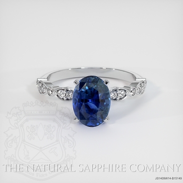 Image of Blue Sapphire Ring - Oval 2.64 Ct. - 14K White Gold - #JS1409W14,B15149