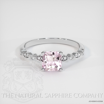 Image of Pink Sapphire Ring - Radiant 1.28 Ct. - 18K White Gold - #JS1409W18,S3564