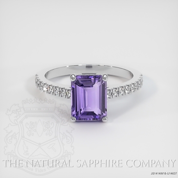 Image of Purple Sapphire Ring - Emerald Cut 2.55 Ct. - 18K White Gold - #JS1414W18,U14637