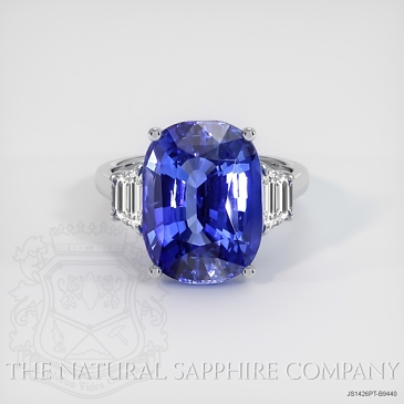 Image of Blue Sapphire Ring - Cushion 9.02 Ct. - Platinum 950 - #JS1426PT,B9440