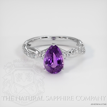 Image of Purple Sapphire Ring - Pear 1.44 Ct. - 14K White Gold - #JS1457W14,U17340