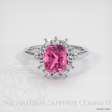 Image of Purplish Pink Sapphire Ring - Cushion 2.11 Ct. - Platinum 950 - #JS1459PT,P4654