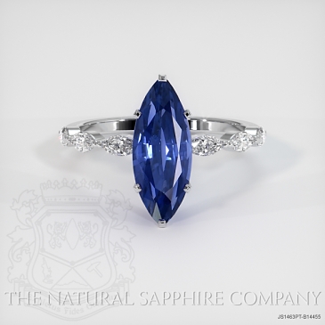 Image of Blue Sapphire Ring - Marquise 3.16 Ct. - Platinum 950 - #JS1463PT,B14455
