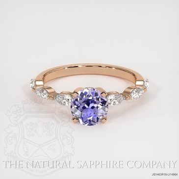 Image of Violet Sapphire Ring - Round 0.96 Ct. - 18K Rose Gold - #JS1463R18,U14964