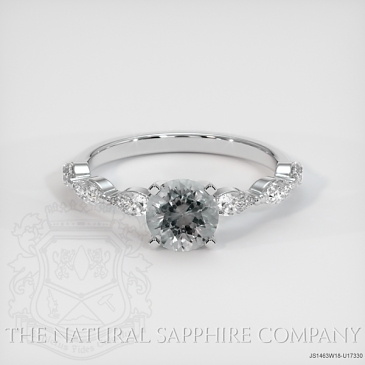Image of Gray Sapphire Ring - Round 1.00 Ct. - 18K White Gold - #JS1463W18,U17330