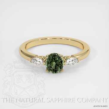 Image of Green Sapphire Ring - Oval 0.68 Ct. - 18K Yellow Gold - #JS1475Y18,S4551