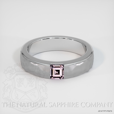 Image of Pink Sapphire Ring - Asscher 0.32 Ct. - Platinum 950 - #JS1477PT,P5679