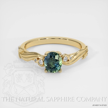 Image of Bi Color Sapphire Ring - Oval 1.05 Ct. - 14K Yellow Gold - #JS1480Y14,S7420
