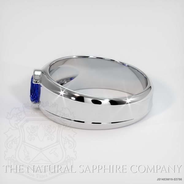 Blue Sapphire Ring - Oval 0.84 Ct. - 18K White Gold