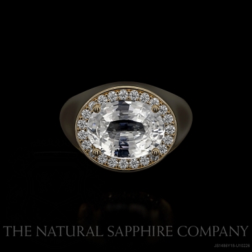 Image of White Sapphire Ring - Oval 4.16 Ct. - 18K Yellow Gold - #JS1486Y18,U10226