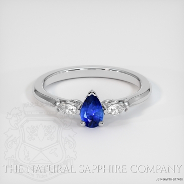 Image of Blue Sapphire Ring - Pear 0.45 Ct. - 18K White Gold - #JS1496W18,B17488