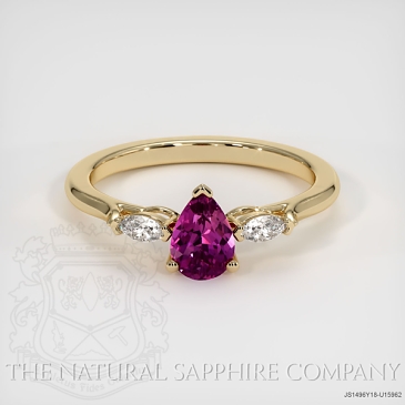 Image of Purple Sapphire Ring - Pear 0.60 Ct. - 18K Yellow Gold - #JS1496Y18,U15962