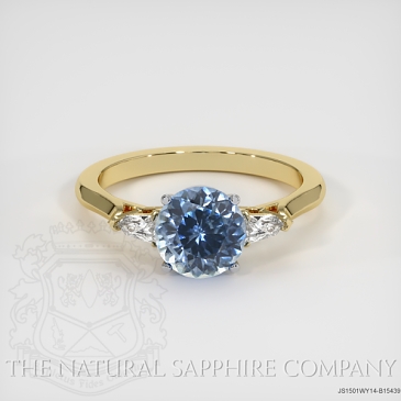 Image of Grayish Blue Sapphire Ring - Round 2.03 Ct. - 14K White & Yellow - #JS1501WY14,B15439