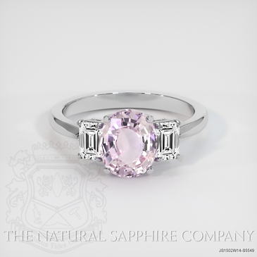 Image of Pink Sapphire Ring - Oval 2.17 Ct. - 14K White Gold - #JS1502W14,S5549
