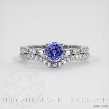 Image of Bluish Purple Sapphire Ring - Round 1.37 Ct. - 18K White Gold - #JS1554W18,S6284