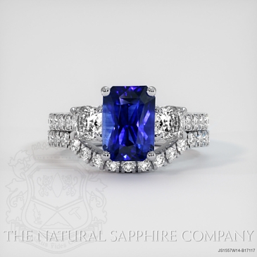 Image of Blue Sapphire Ring - Radiant 2.06 Ct. - 14K White Gold - #JS1557W14,B17117