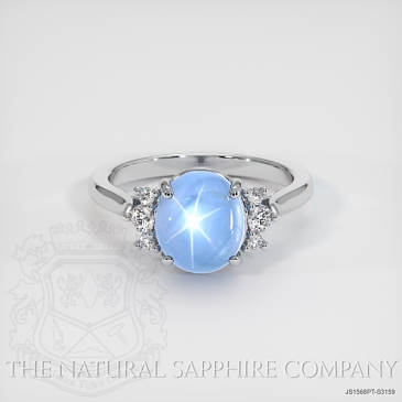 Image of Blue Sapphire Ring - Oval 3.99 Ct. - Platinum 950 - #JS1568PT,S3159