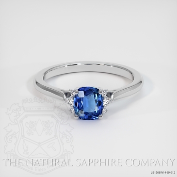 Image of Blue Sapphire Ring - Cushion 1.08 Ct. - 14K White Gold - #JS1568W14,S4012