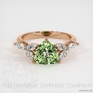 Image of Green Sapphire Ring - Trillion 1.53 Ct. - 18K Rose Gold - #JS1570R18,U17392