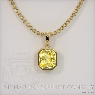 Image of Yellow Sapphire Pendant Necklace - Radiant 3.56 Ct. - 18K Yellow Gold - #JS1601Y18,Y4611