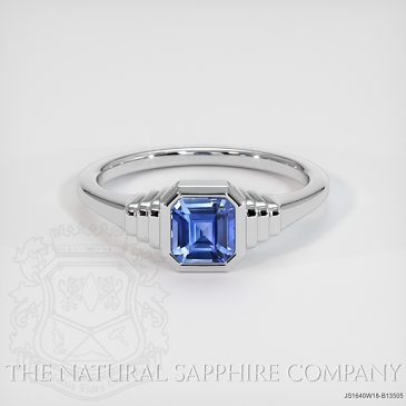 Image of Blue Sapphire Ring - Asscher 1.60 Ct. - 18K White Gold - #JS1640W18,B13505