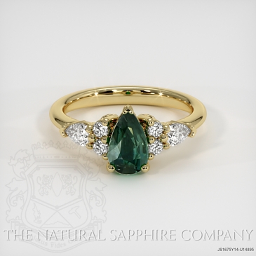 Image of Green Sapphire Ring - Pear 0.93 Ct. - 14K Yellow Gold - #JS1675Y14,U14895