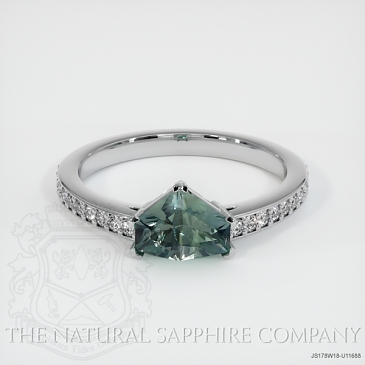 Image of Bluish Green Sapphire Ring - Fancy 1.13 Ct. - 18K White Gold - #JS178W18,U11688