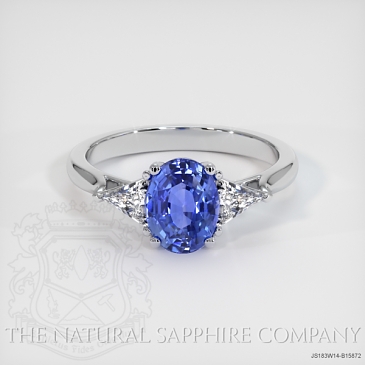 Image of Blue Sapphire Ring - Oval 2.06 Ct. - 14K White Gold - #JS183W14,B15872