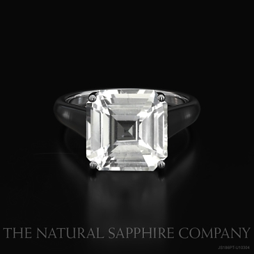 Image of White Sapphire Ring - Asscher 4.37 Ct. - Platinum 950 - #JS186PT,U10304