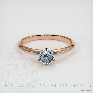 Image of Bluish Gray Sapphire Ring - Round 0.56 Ct. - 14K Rose Gold - #JS18R14,U9259