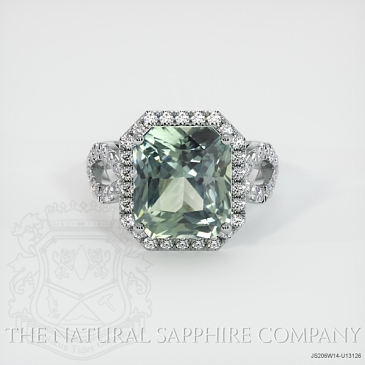 Image of Green Sapphire Ring - Radiant 8.10 Ct. - 14K White Gold - #JS206W14,U13126