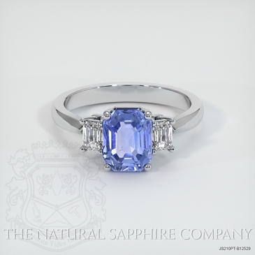 Image of Blue Sapphire Ring - Emerald Cut 2.67 Ct. - Platinum 950 - #JS210PT,B12529