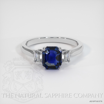 Image of Blue Sapphire Ring - Emerald 2.17 Ct. - Platinum 950 - #JS210PT,B13778