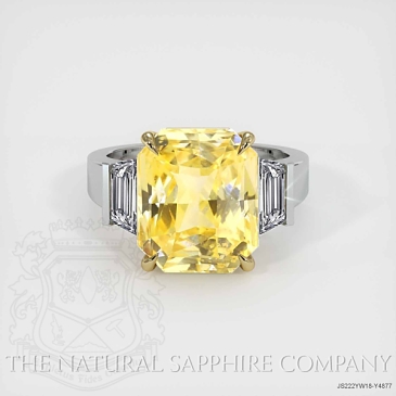 Image of Yellow Sapphire Ring - Radiant 9.49 Ct. - 18K Yellow & White - #JS222YW18,Y4877
