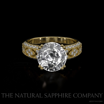 Image of White Sapphire Ring - Round 3.98 Ct. - 14K Yellow Gold - #JS231Y14,U12661
