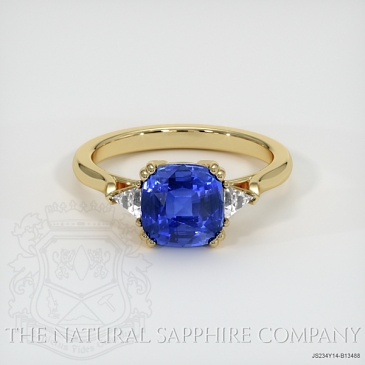 Image of Blue Sapphire Ring - Cushion 2.01 Ct. - 14K Yellow Gold - #JS234Y14,B13488