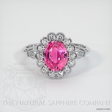 Image of Pink Sapphire Ring - Oval 2.03 Ct. - 14K White Gold - #JS265W14,P4661