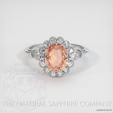 Image of Padparadscha Sapphire Ring - Oval 2.05 Ct. - 18K White Gold - #JS265W18,PA4155
