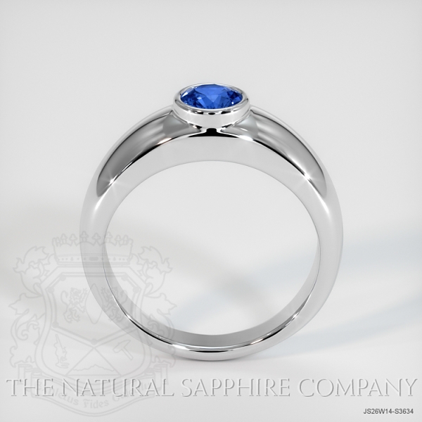 Blue Sapphire Ring - Round 0.54 Ct. - 14K White Gold