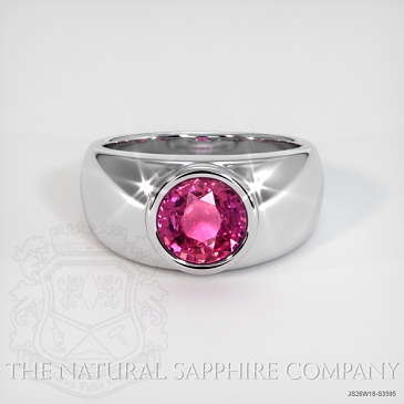 Image of Pink Sapphire Ring - Round 2.26 Ct. - 18K White Gold - #JS26W18,S3595