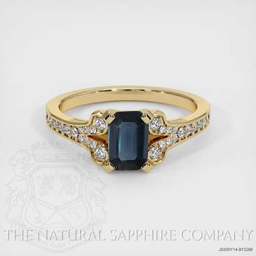 Image of Blue Sapphire Ring - Emerald Cut 0.53 Ct. - 14K Yellow Gold - #JS300Y14,B13298
