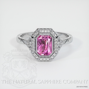 Image of Pink Sapphire Ring - Radiant 0.86 Ct. - 14K White Gold - #JS311W14,P4092